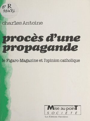 cover image of Procès d'une propagande